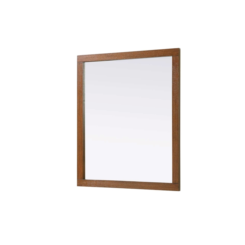Elegant Kitchen and Bath Noah Rectangle Wood Mirror 42 X 36 in Brandy Walnut