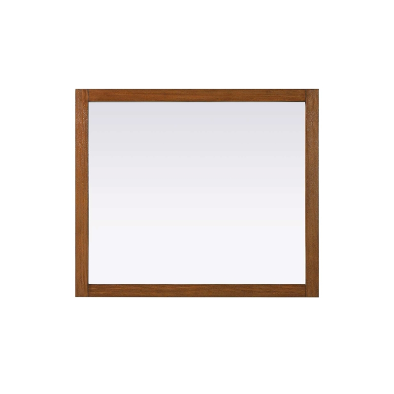 Elegant Kitchen and Bath Noah Rectangle Wood Mirror 42 X 36 in Brandy Walnut
