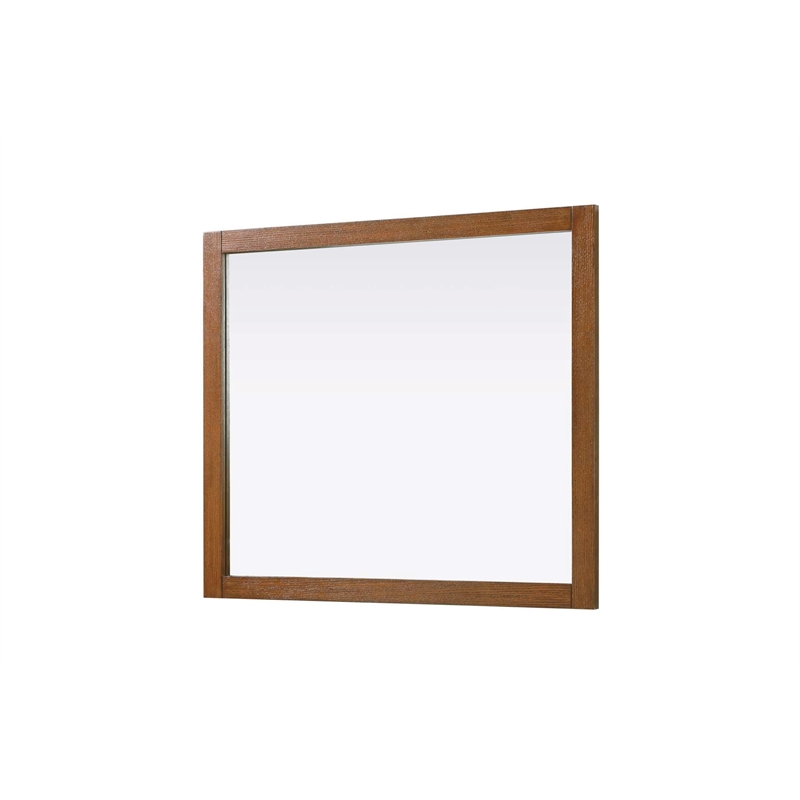 Elegant Kitchen and Bath Noah Rectangle Wood Mirror 42 X 36 in Brandy Walnut