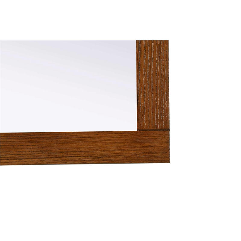 Elegant Kitchen and Bath Noah Rectangle Wood Mirror 42 X 36 in Brandy Walnut