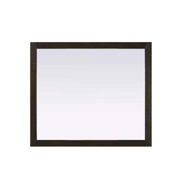 Elegant Kitchen and Bath Noah Rectangle Wood Mirror 42 X 36 in Chocolate Oak