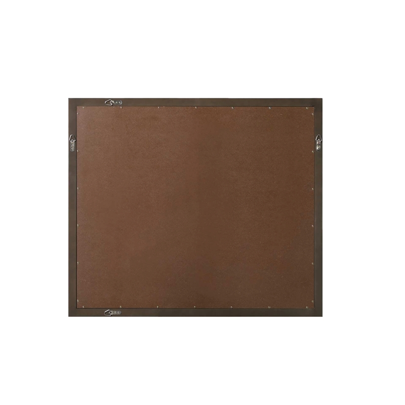 Elegant Kitchen and Bath Noah Rectangle Wood Mirror 42 X 36 in Chocolate Oak