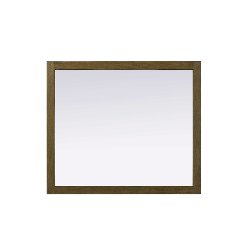 Elegant Kitchen and Bath Noah Rectangle Wood Mirror 42 X 36 in Hazel Oak