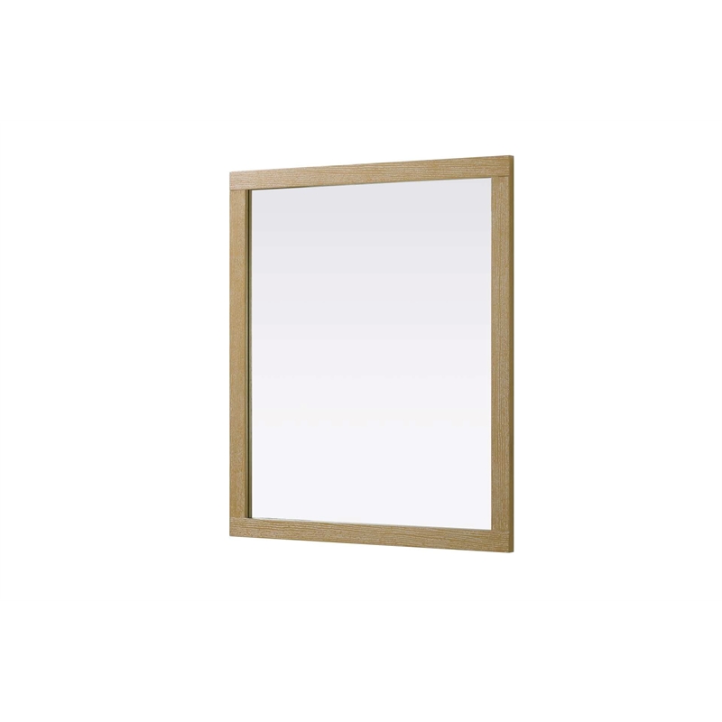 Elegant Kitchen and Bath Noah Rectangle Wood Mirror 42 X 36 in Linen Oak