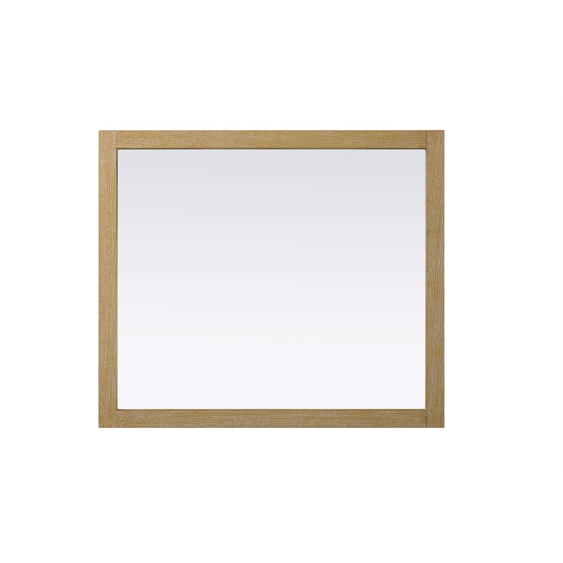 Elegant Kitchen and Bath Noah Rectangle Wood Mirror 42 X 36 in Linen Oak