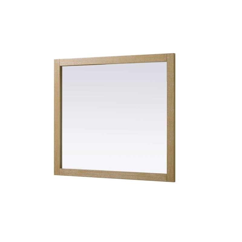 Elegant Kitchen and Bath Noah Rectangle Wood Mirror 42 X 36 in Linen Oak
