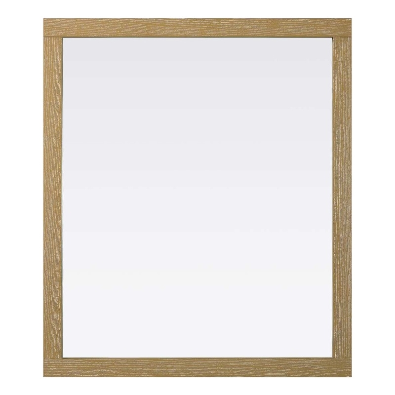 Elegant Kitchen and Bath Noah Rectangle Wood Mirror 42 X 36 in Linen Oak