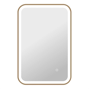 Elegant Kitchen and Bath 30&quot Rectangle Front & Backlit Wall Mirror - Satin Gold