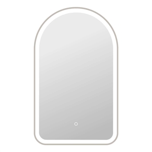 Elegant Kitchen and Bath 36&quot Arch Led Front and Backlit Wall Mirror in Silver