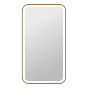 Elegant Kitchen and Bath 36&quot Rectangle Front & Backlit Wall Mirror - Satin Gold