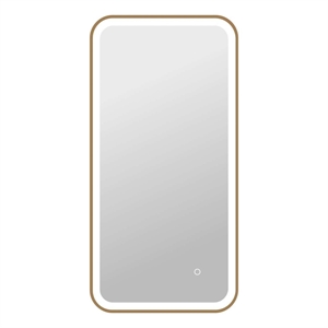 Elegant Kitchen and Bath 40&quot Rectangle Front & Backlit Wall Mirror - Satin Gold