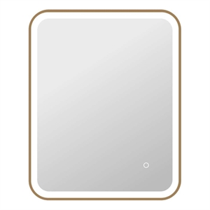 Elegant Kitchen and Bath 30&quot Rectangle Front & Backlit Wall Mirror - Satin Gold