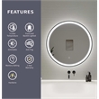 Elegant Kitchen and Bath 28 Round Led Front and Backlit Wall Mirror in Black
