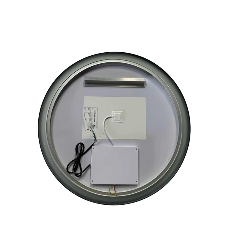 Elegant Kitchen and Bath 28 Round Led Front and Backlit Wall Mirror in Black