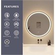 Elegant Kitchen and Bath 28 Round Led Front and Backlit Wall Mirror in Black