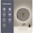 Elegant Kitchen and Bath 28 Round Led Front and Backlit Wall Mirror in Black