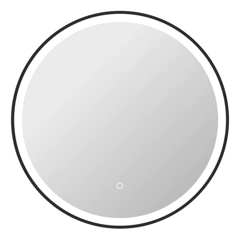 Elegant Kitchen and Bath 28 Round Led Front and Backlit Wall Mirror in Black