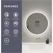 Elegant Kitchen and Bath 28 Round Led Front & Backlit Wall Mirror in Satin Gold