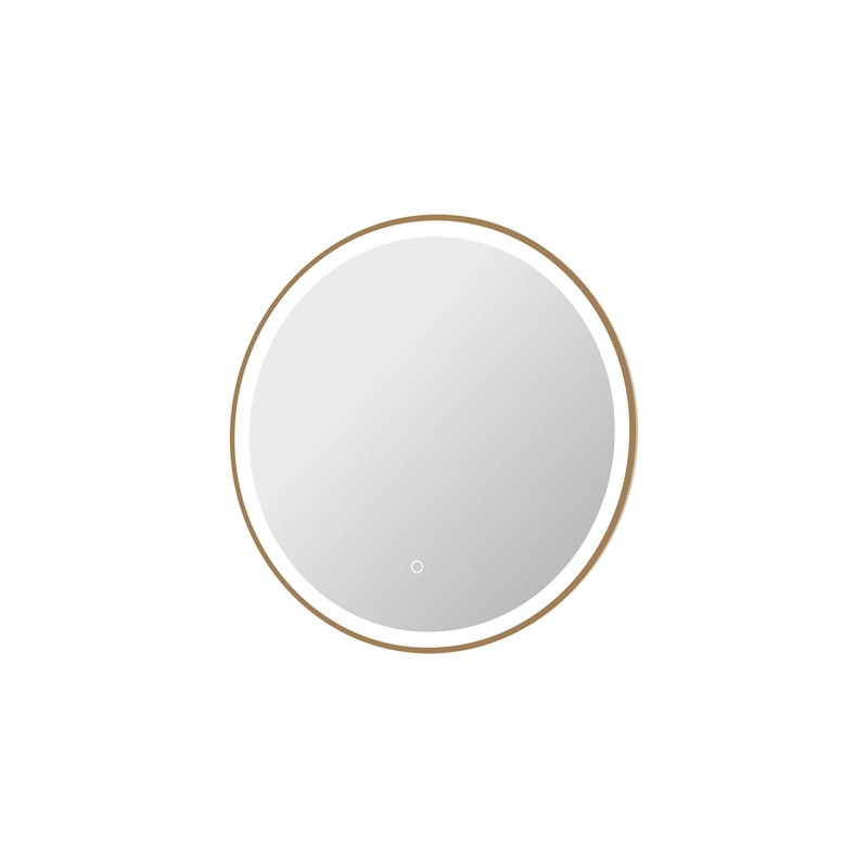 Elegant Kitchen and Bath 28 Round Led Front & Backlit Wall Mirror in Satin Gold