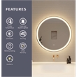 Elegant Kitchen and Bath 28 Round Led Front & Backlit Wall Mirror in Satin Gold