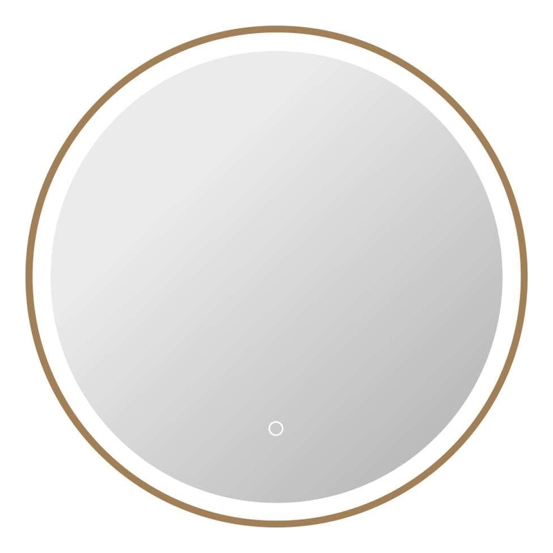 Elegant Kitchen and Bath 28 Round Led Front & Backlit Wall Mirror in Satin Gold