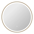 Elegant Kitchen and Bath 28 Round Led Front & Backlit Wall Mirror in Satin Gold