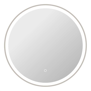 Elegant Kitchen and Bath 28 Round Led Front and Backlit Wall Mirror in Silver