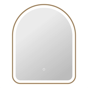 Elegant Kitchen and Bath 30&quot Arch Led Front & Backlit Wall Mirror in Satin Gold