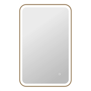 Elegant Kitchen and Bath 36&quot Rectangle Front & Backlit Wall Mirror - Satin Gold