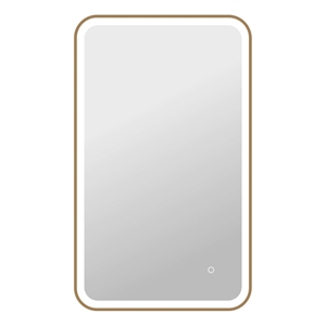 Elegant Kitchen and Bath 40&quot Rectangle Front & Backlit Wall Mirror - Satin Gold