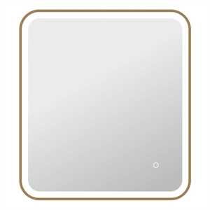 Elegant Kitchen and Bath 30&quot Rectangle Front & Backlit Wall Mirror - Satin Gold