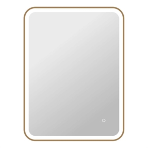 Elegant Kitchen and Bath 36&quot Rectangle Front & Backlit Wall Mirror - Satin Gold