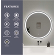 Elegant Kitchen and Bath 32 Round Led Front and Backlit Wall Mirror in Black