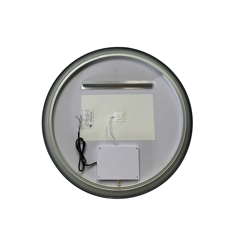 Elegant Kitchen and Bath 32 Round Led Front and Backlit Wall Mirror in Black