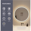 Elegant Kitchen and Bath 32 Round Led Front and Backlit Wall Mirror in Black