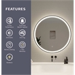 Elegant Kitchen and Bath 32 Round Led Front and Backlit Wall Mirror in Black