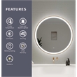 Elegant Kitchen and Bath 32 Round Led Front & Backlit Wall Mirror in Satin Gold