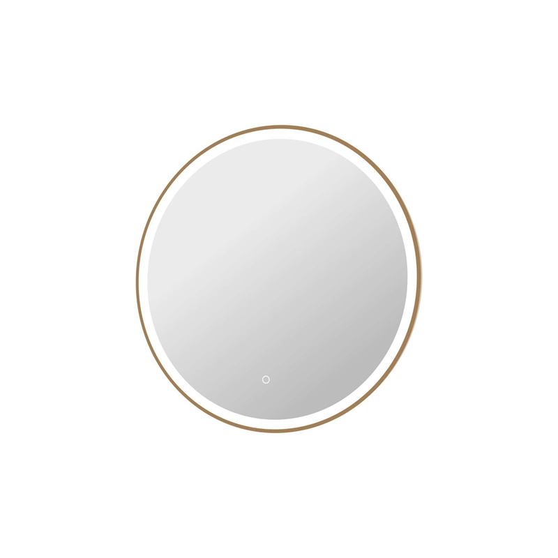 Elegant Kitchen and Bath 32 Round Led Front & Backlit Wall Mirror in Satin Gold