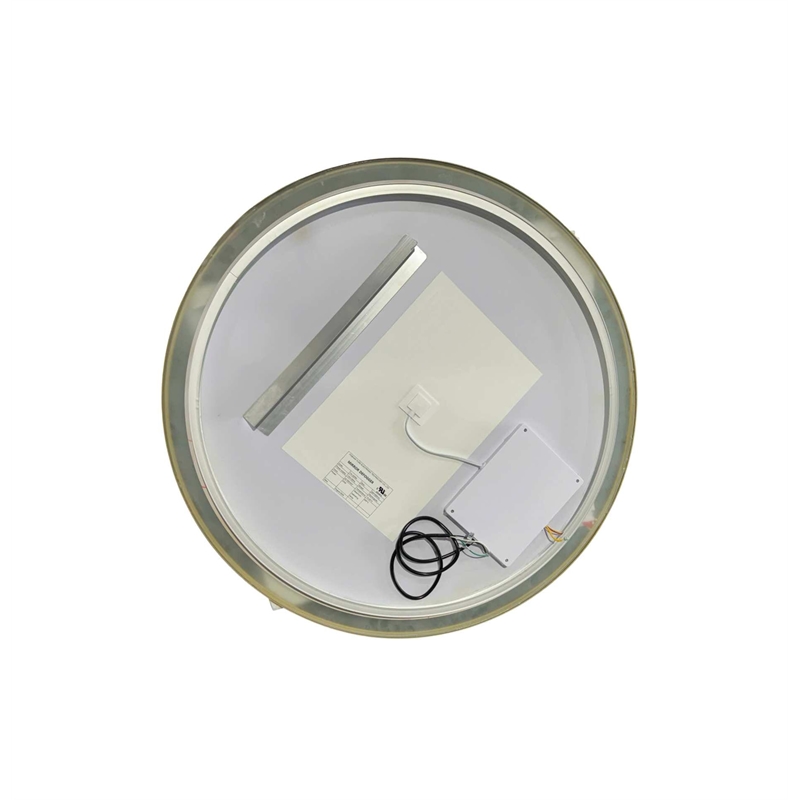 Elegant Kitchen and Bath 32 Round Led Front & Backlit Wall Mirror in Satin Gold