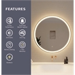 Elegant Kitchen and Bath 32 Round Led Front & Backlit Wall Mirror in Satin Gold