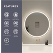 Elegant Kitchen and Bath 32 Round Led Front & Backlit Wall Mirror in Satin Gold