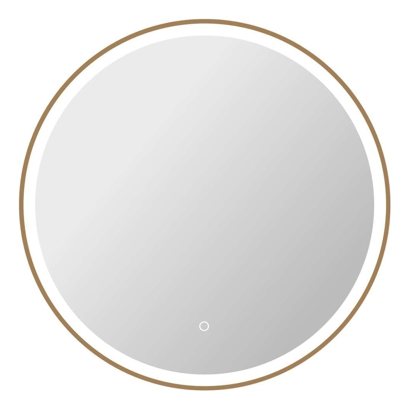 Elegant Kitchen and Bath 32 Round Led Front & Backlit Wall Mirror in Satin Gold