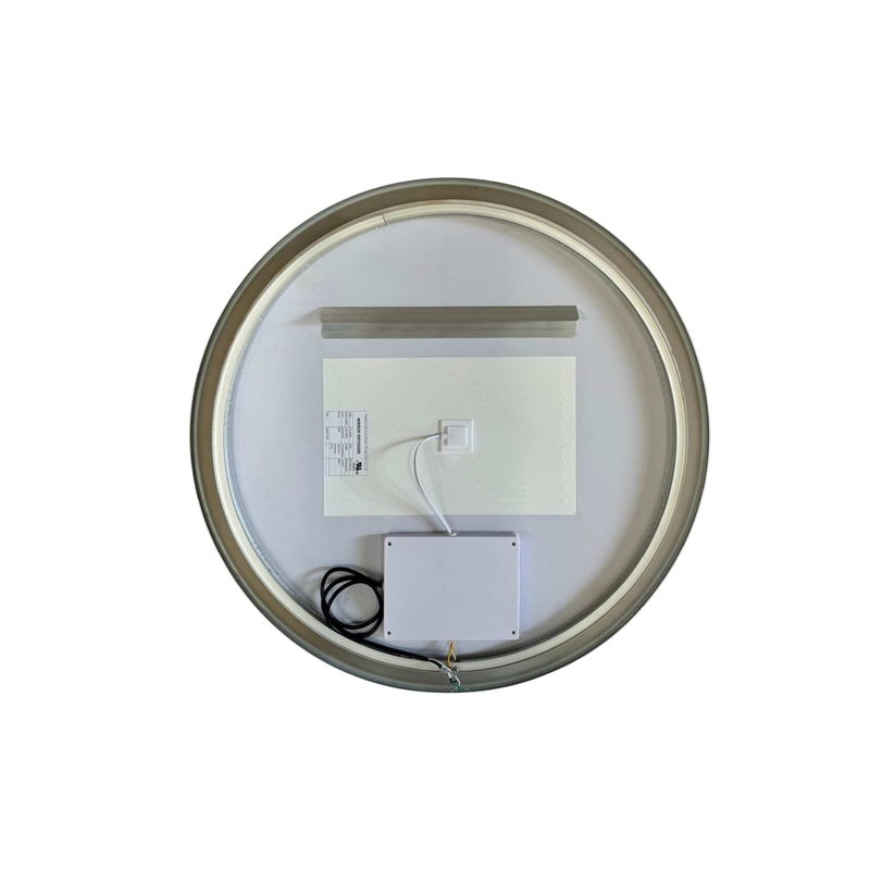Elegant Kitchen and Bath 32 Round Led Front and Backlit Wall Mirror in Silver