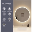 Elegant Kitchen and Bath 32 Round Led Front and Backlit Wall Mirror in Silver