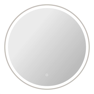 Elegant Kitchen and Bath 32 Round Led Front and Backlit Wall Mirror in Silver