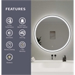 Elegant Kitchen and Bath 36 Round Led Front and Backlit Wall Mirror in Black