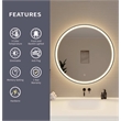 Elegant Kitchen and Bath 36 Round Led Front and Backlit Wall Mirror in Black
