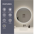 Elegant Kitchen and Bath 36 Round Led Front and Backlit Wall Mirror in Black