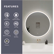 Elegant Kitchen and Bath 36 Round Led Front & Backlit Wall Mirror in Satin Gold