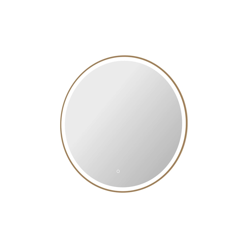 Elegant Kitchen and Bath 36 Round Led Front & Backlit Wall Mirror in Satin Gold